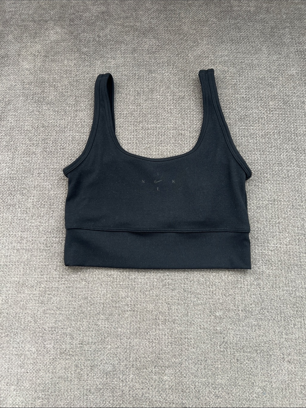 Nike Black Ribbed Crop Sports Bra
